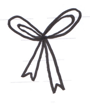Black Hand Drawn Bow Ribbon Illustration Doodle Sketch for Gift Packaging and Fashion Decoration Elements Simple Minimalist Ink Drawing