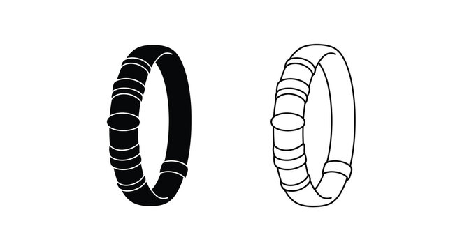 Coiled spring shape black and white line art silhouette