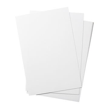 Stack of empty vertical pages mockup, isolated on transparent cutout background