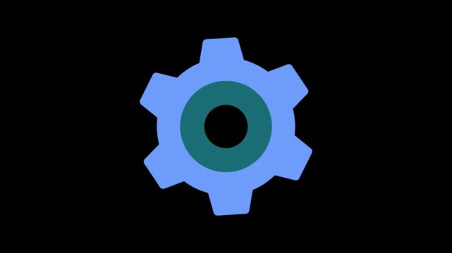 Flat design Settings Gear icon animation. Colorful flat design Settings gear icon animation with smooth spinning motion graphics.
