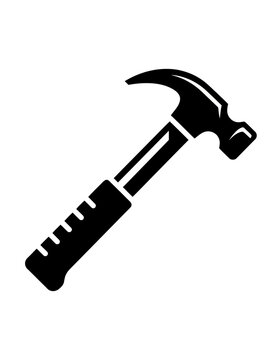 Black hammer with handle and claw.
