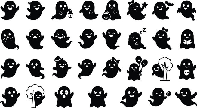 Halloween ghost emojis and stickers