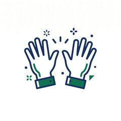 Fototapeta premium Dynamic illustration of two hands high-fiving, symbolizing teamwork, achievement, and positive collaboration