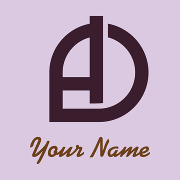 Minimalist and elegant AD initial logo.