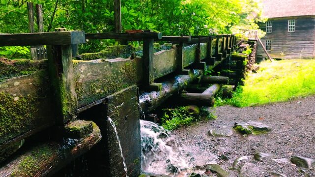 The Historic Flume and Mingus Grist Mill, Great Smoky Mountains National Park, North Carolina, USA