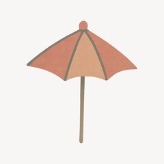 Obraz premium Vintage beach umbrella illustration.