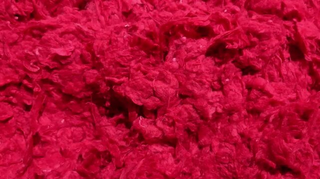 Red Fibers Used In The Textile Manufacturing Industry
