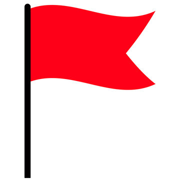 Red destination flag icon, finish marker symbol for GPS navigation, checkpoints, route planning and travel maps vector
Red flag map marker, finish point icon for navigation systems, race checkpoints
