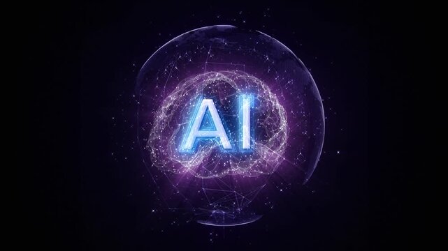 AI Bubble Bursting Explosion Animation, Background, Loop
