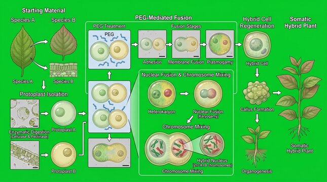 Plant genetic engineering process with somatic hybrid plant formation