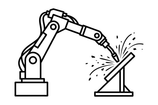 Automated Robotic Arm Welding Steel Plate