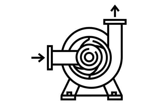 Industrial Centrifugal Water Pump Vector Icon