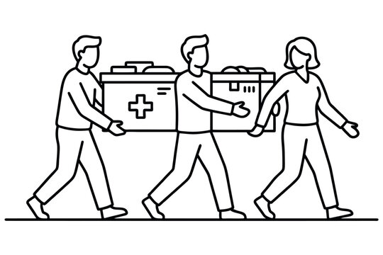 Emergency First Aid Paramedics Medical Team Icon