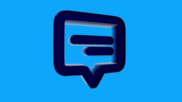 3d Chat bubble icons rotating on transparent background