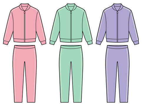 hexagon logo sport track suit design template, jacket and trousers vector illustration, transparent background