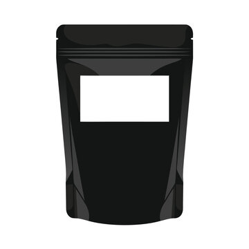 Black Matte Stand Up Doypack Pouch Packaging Mockup Template