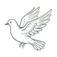 Fototapeta premium PNG Minimalist dove line art illustration.