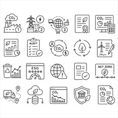 Fototapeta premium Eco Friendly Business Icons, Sustainable Development Symbols