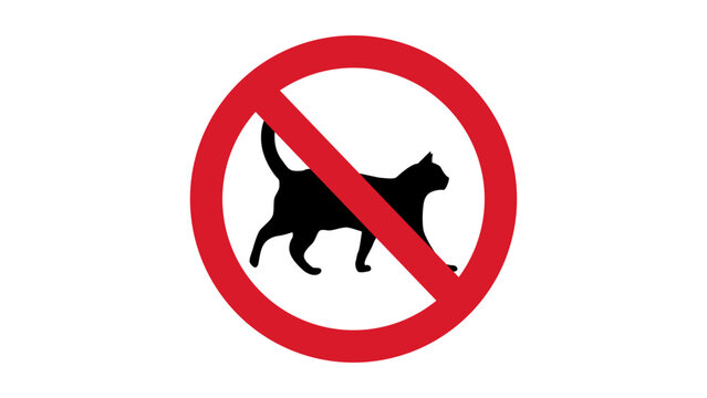 No Cats Allowed Sign Vector