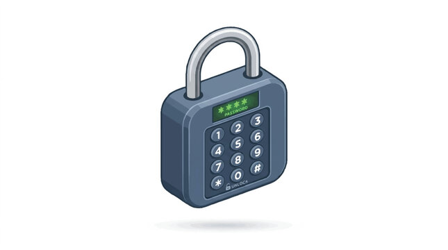 Digital padlock icon symbolizing security, encryption, and data protection technology.