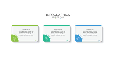 Fototapeta premium Business infographic template. 3 Step timeline journey. Process diagram, 3 options, Infographic elements vector illustration.