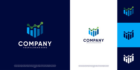 Fototapeta premium global economic growth logo in the form of statistical charts, reports, growth, graphic illustration design.