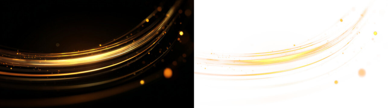 Transparent png orange light wave overlay with swirling dust particle twirl effect for luxury glowing decoration and dynamic bright elegant abstract design line shine element round fantasy