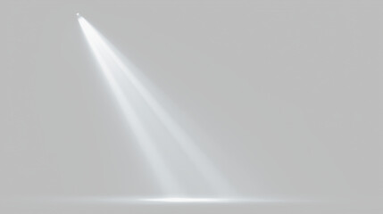 Transparent png of bright spotlight beams shining down with glowing light effect and overlay on transparent background for stage presentation and product display beam ray fog mist studio © Oleg