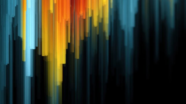Stock market volatility heatmap background with glowing financial data visualization, clean presentation layout with copy space