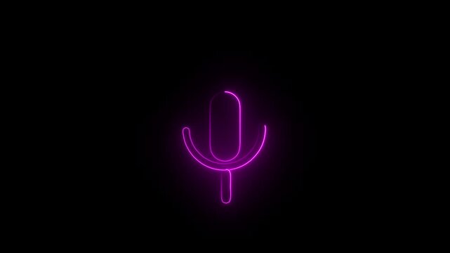 Blue Neon Microphone Icon On Black Background Need multiple videos? Save with a video pack.