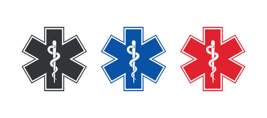 Star Of Life Symbol With Caduceus Vector Illustration © MOHAMMAD
