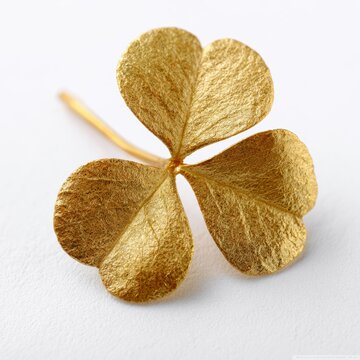 Golden four-leaf clover symbolizing luck and prosperity