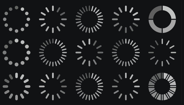 Loading animation icons set