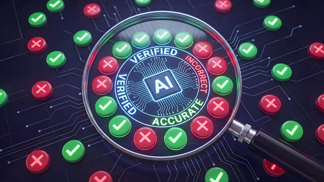 Artificial intelligence accuracy verification and fact checking system for validating correct versus incorrect data outputs in machine learning quality assurance