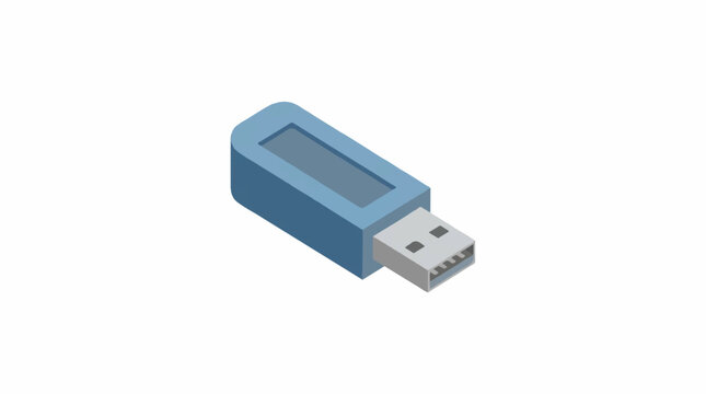 Blue USB Flash Drive: Compact Portable Data Storage Device with Metal and Plastic Construction.