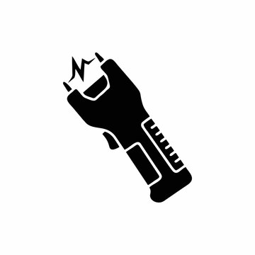Stun Gun Self Defense Weapon Silhouette Icon
