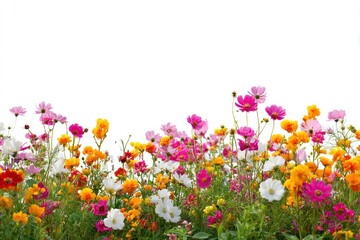 Obraz premium Flowers field border wildflowers landscape colorful.