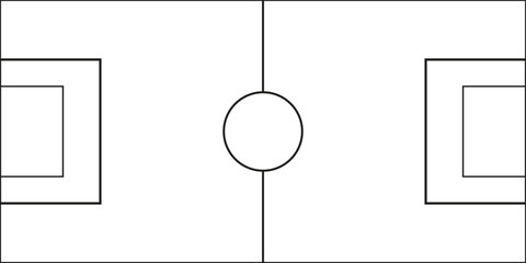 Minimalist Soccer Field Outline Vector Diagram © Nabila