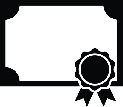 Certificate template with ribbon and seal design element for award or recognition  blank