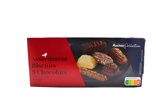 Assortiments de biscuits au 3 chocolat de Auchan