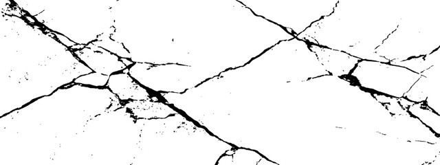 Obraz premium Broken black and white marble crack texture graphic background element for modern banner template vector illustration.