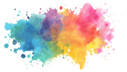 Fototapeta premium Bright rainbow colorful watercolor paint splatter and splash abstract artistic texture vector illustration background.