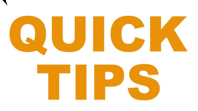 quick tips sign on white background