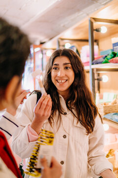 Two women in a store