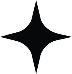 Fototapeta premium Four pointed star shape symbol icon graphic design element isolated on transparent background for art and design projects