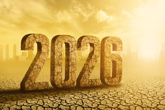 Conceptual graphic representation of the year 2026 is the hottest year on history