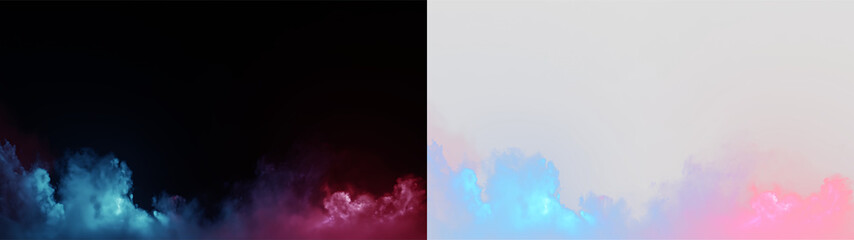 Colorful cloud formations blend together on a transparent background inviting a sense of creativity and imagination © Liubov