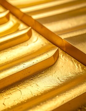 Golden metal texture with ridges.