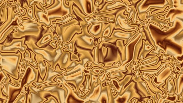 Loop Background Organic Copper Brass Metallic Molten Crystal Shard Texture Continuous Stream