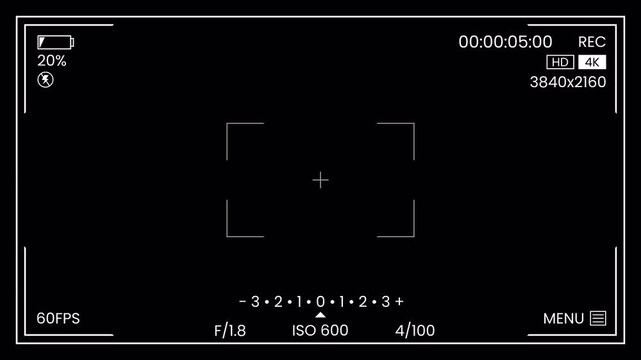 Digital Camera Viewfinder Interface Recording Overlay.